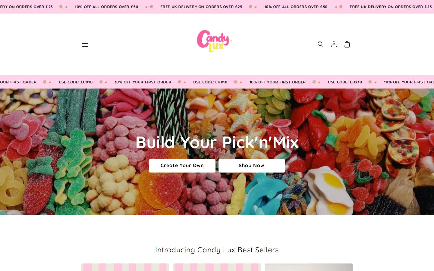 candylux.co.uk homepage screenshot