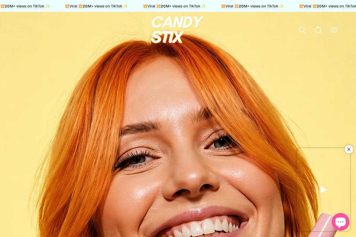 Candystix homepage screenshot