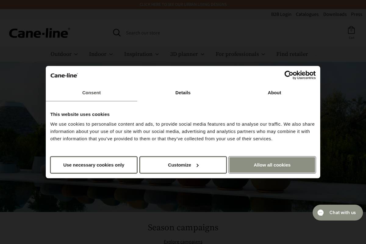 Cane Line homepage screenshot