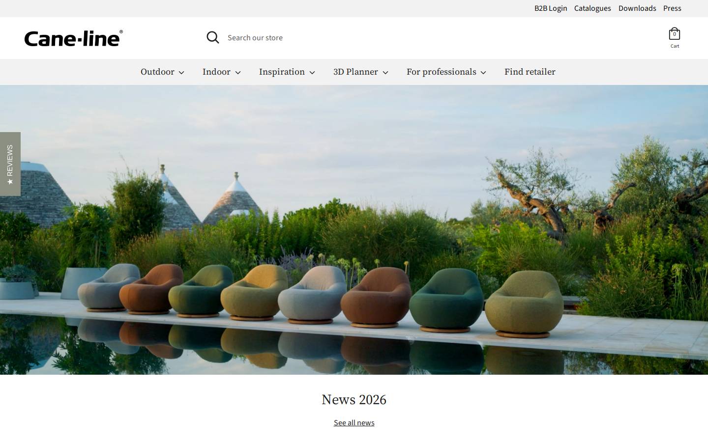Cane-line homepage screenshot