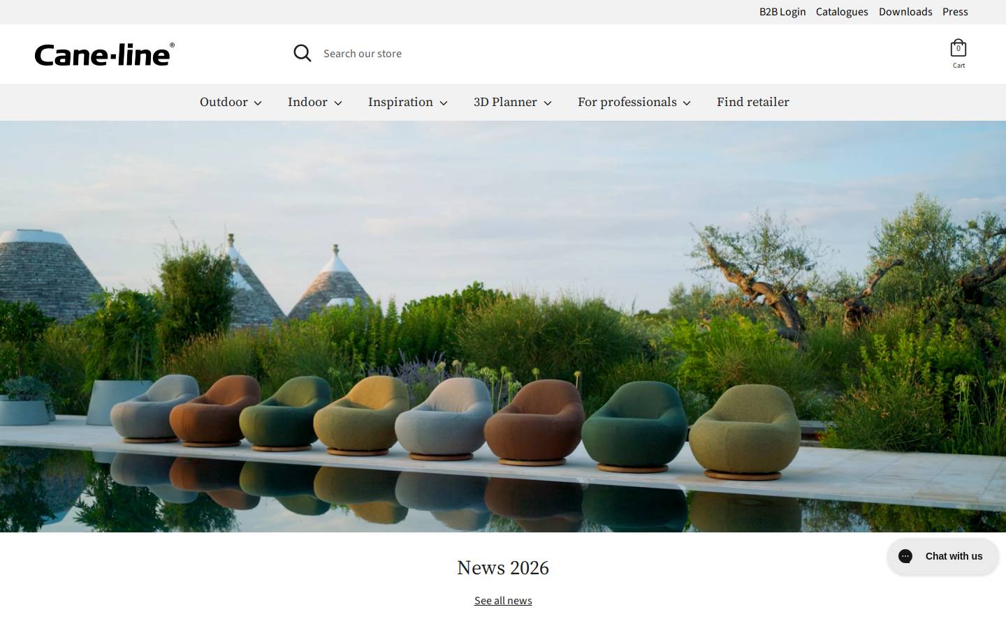 Cane-line homepage screenshot
