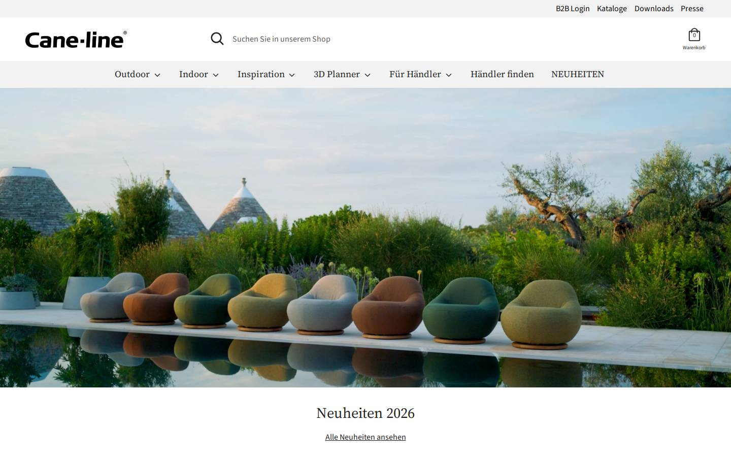 Cane Line homepage screenshot