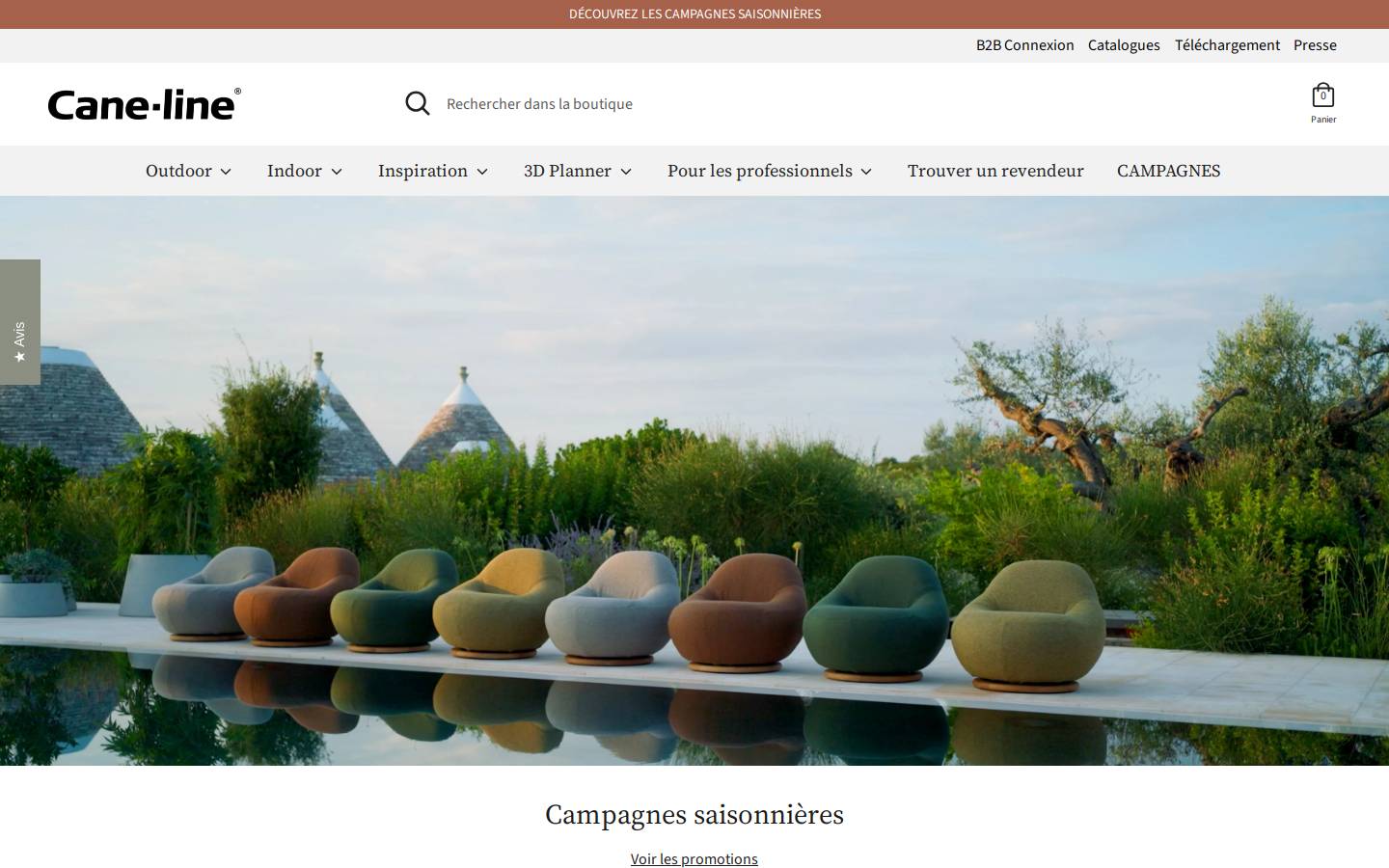 Cane-line homepage screenshot