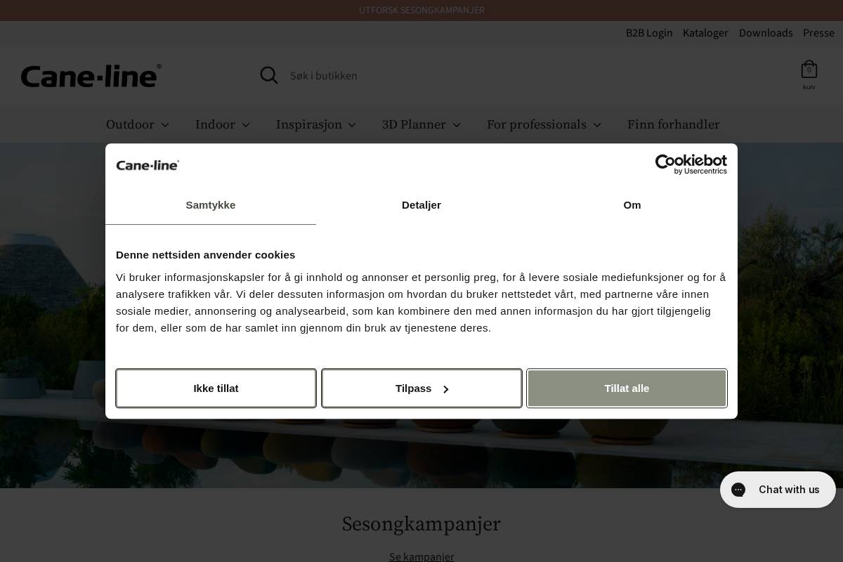 Cane-line homepage screenshot