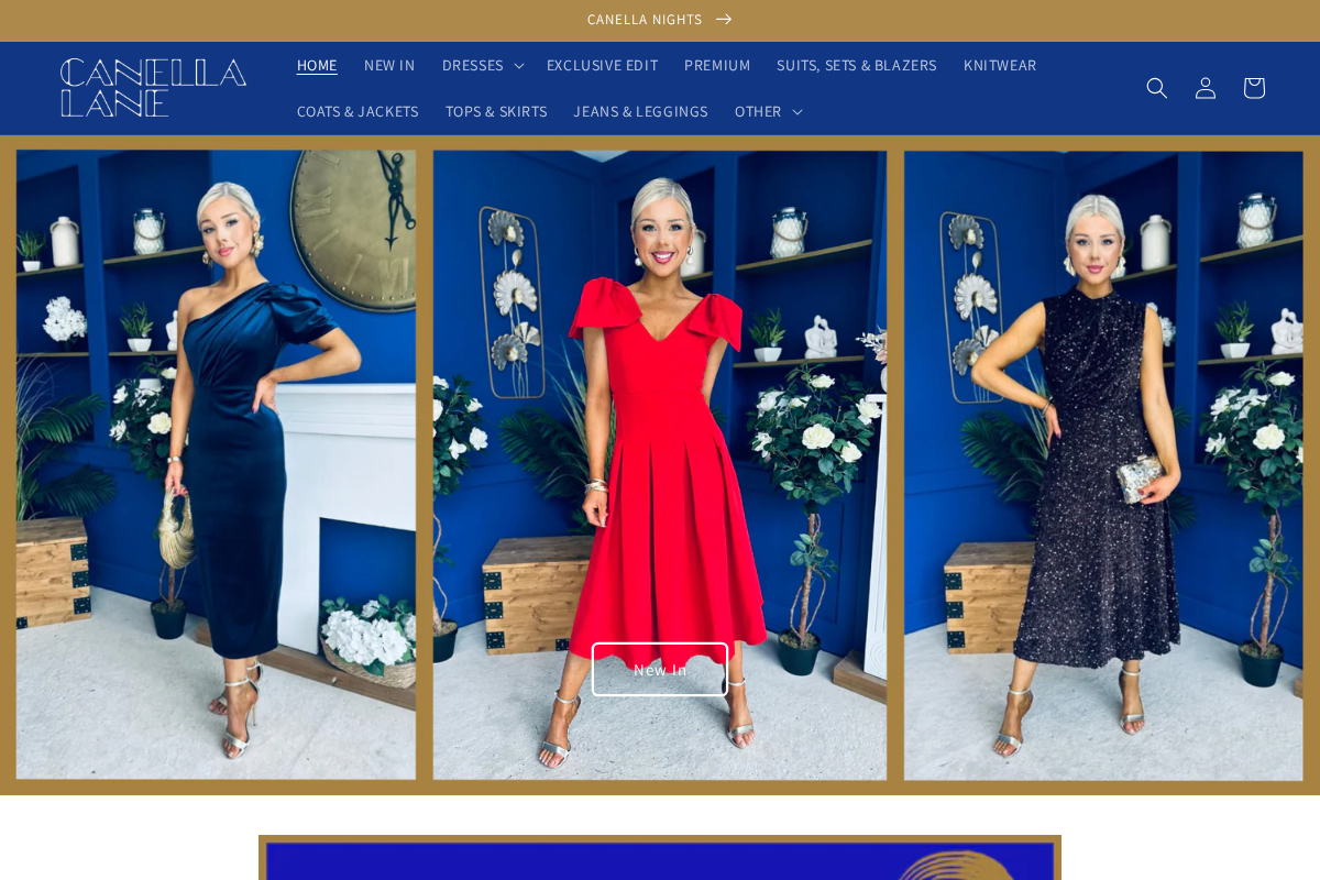 Canella Lane homepage screenshot