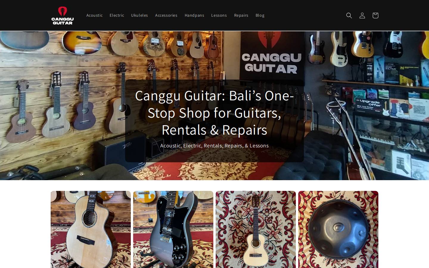 Cangguguitar homepage screenshot