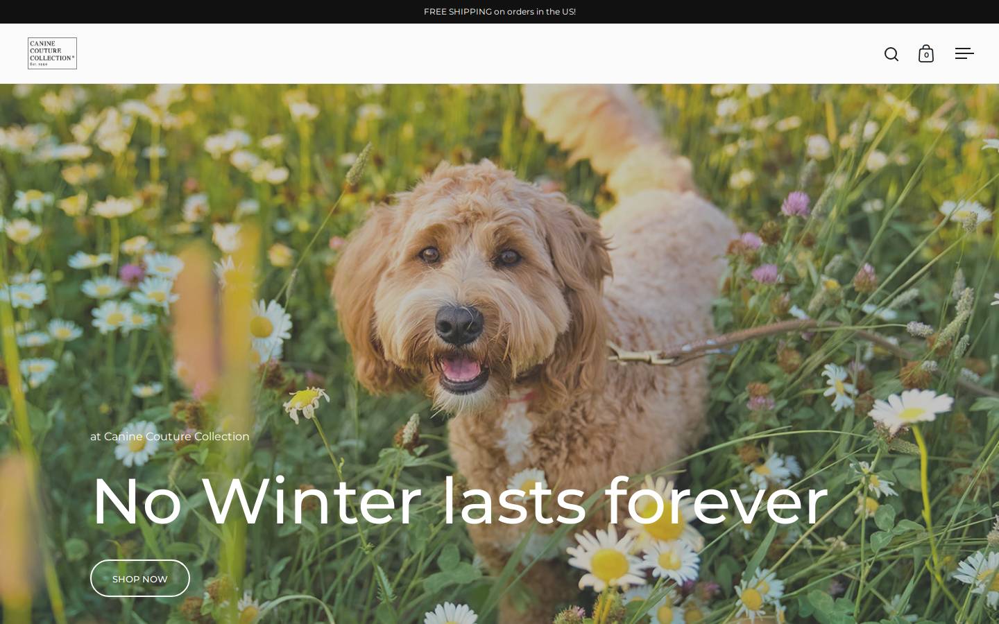 caninecouturecollection.com homepage screenshot