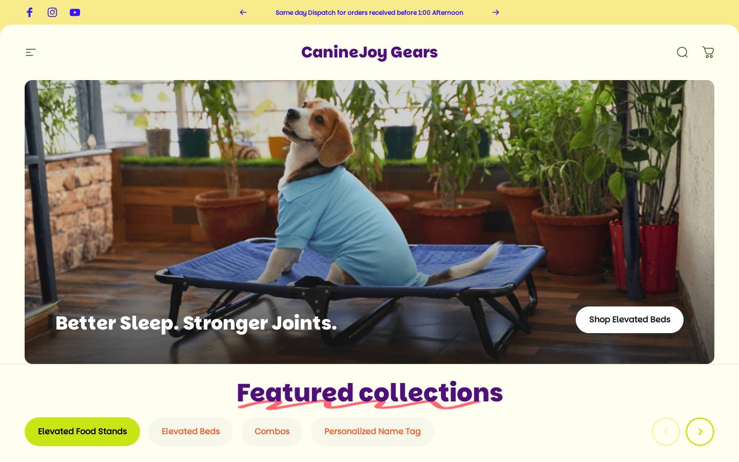 caninejoygears.com homepage screenshot