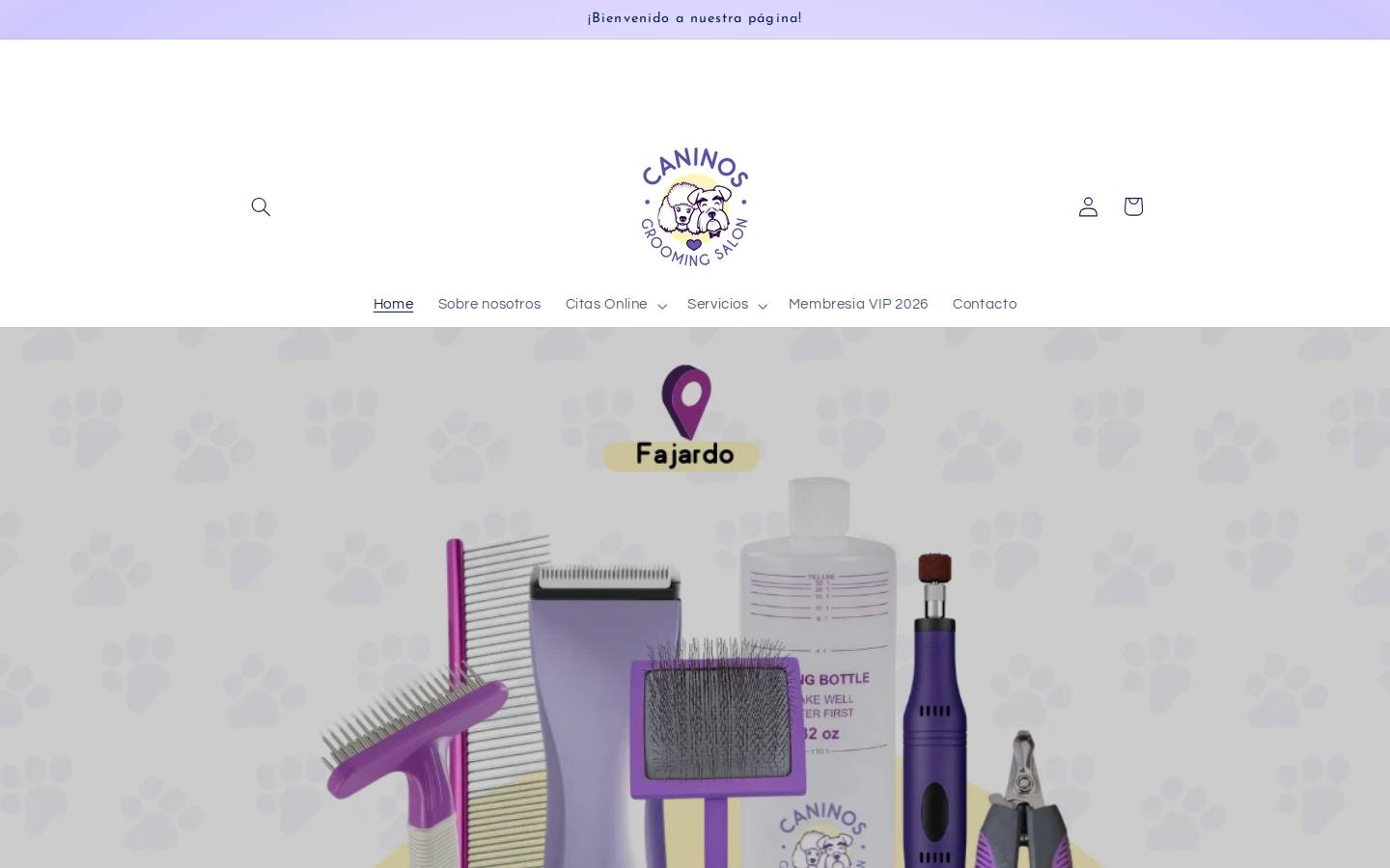 caninosgroomingsalon.com homepage screenshot