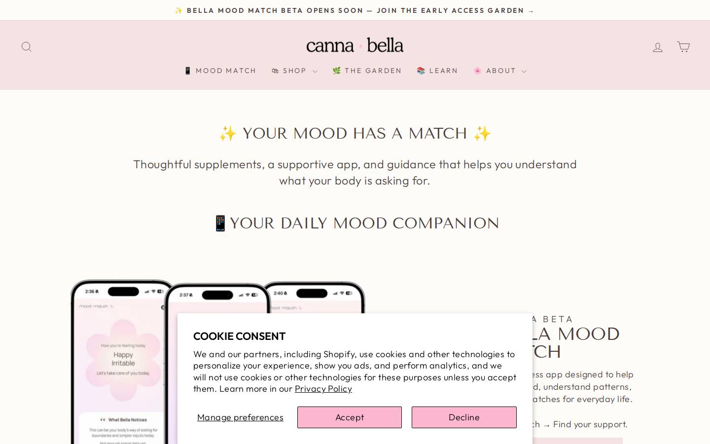 cannabellalux.com homepage screenshot
