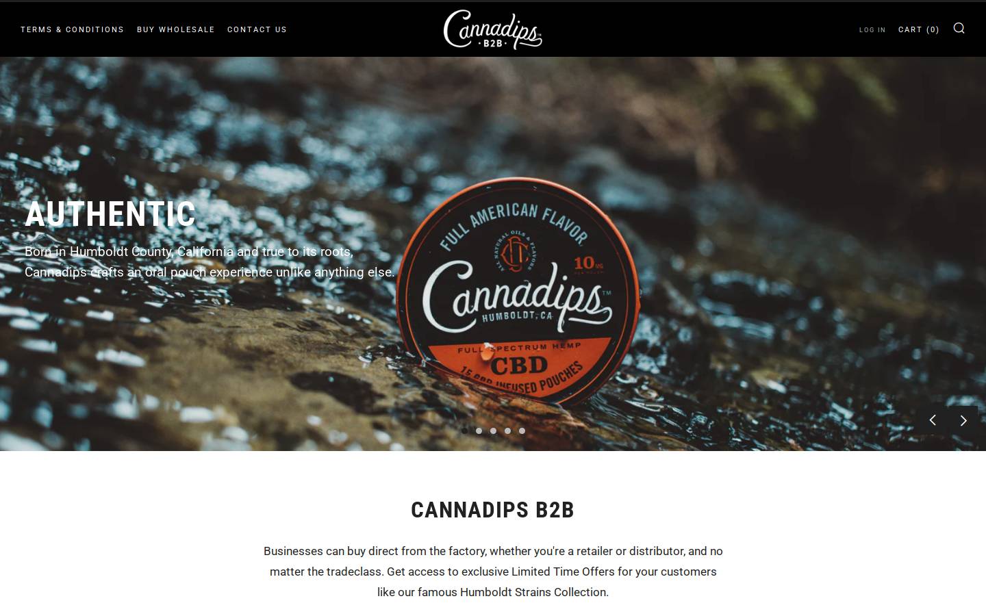 cannadipsb2b.com homepage screenshot