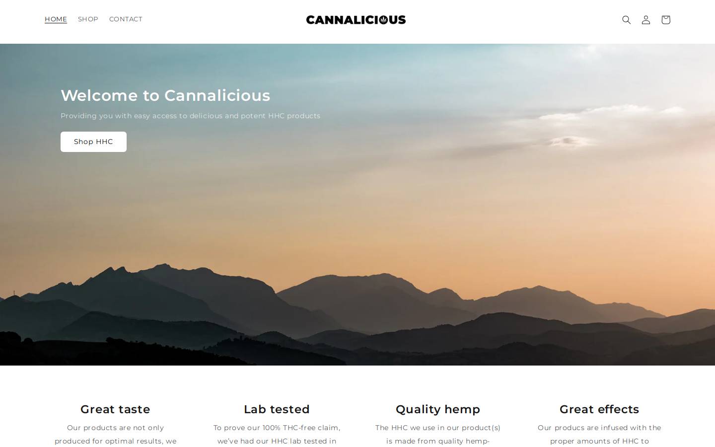 cannalicious.eu homepage screenshot