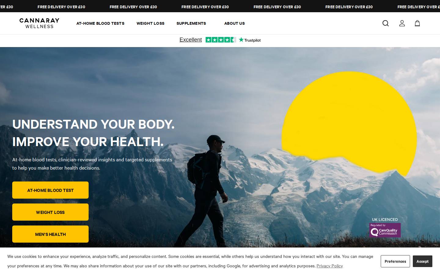 cannaraywellness.com homepage screenshot