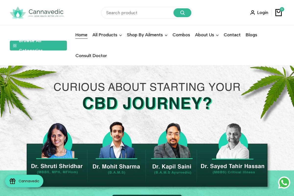 cannavedic.in homepage screenshot