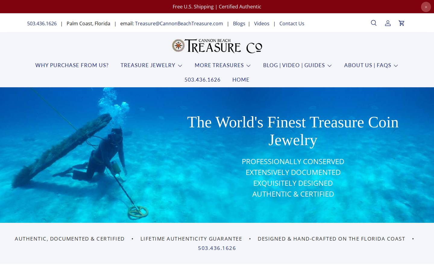 cannonbeachtreasure.com homepage screenshot