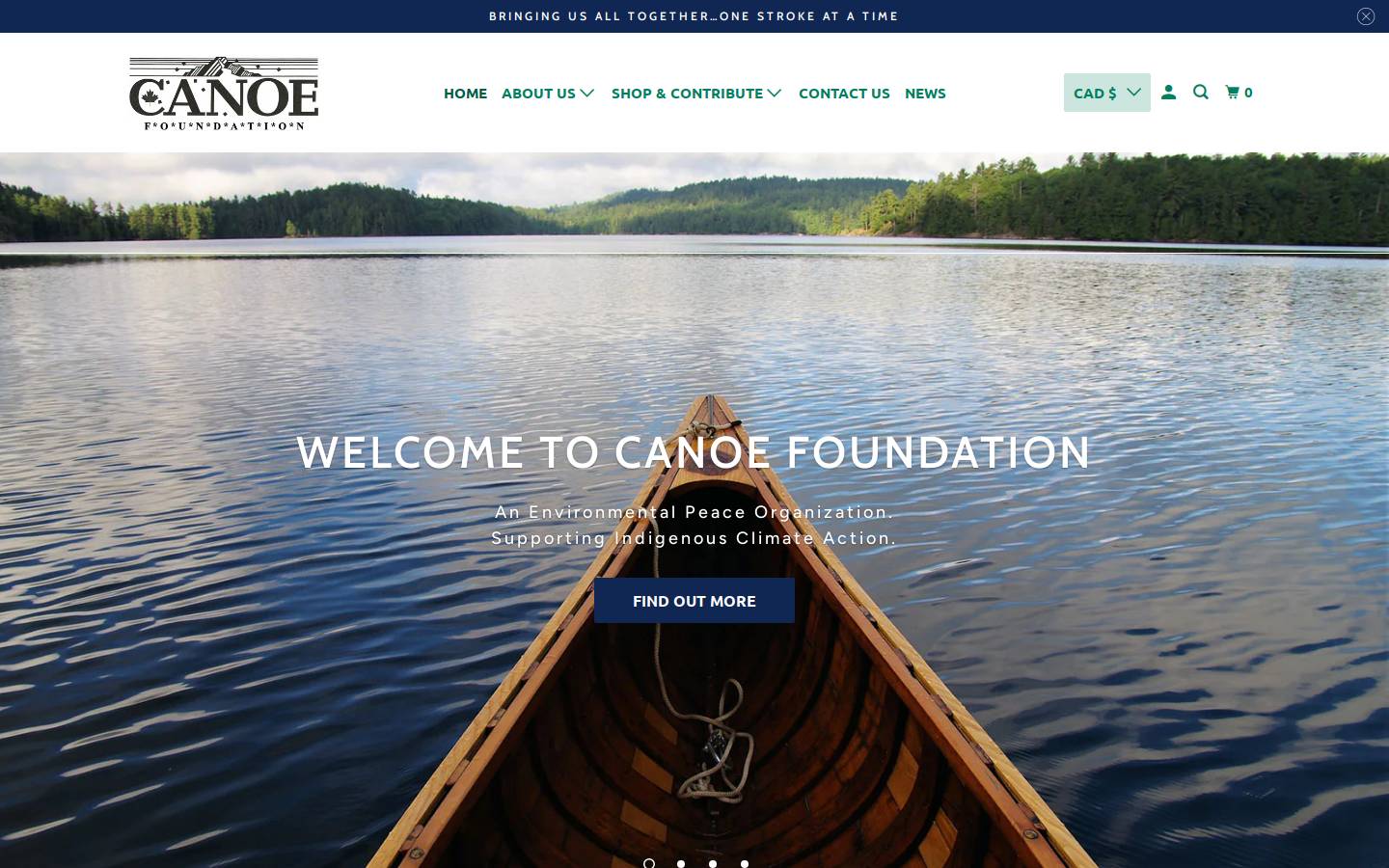 canoefoundation.org homepage screenshot