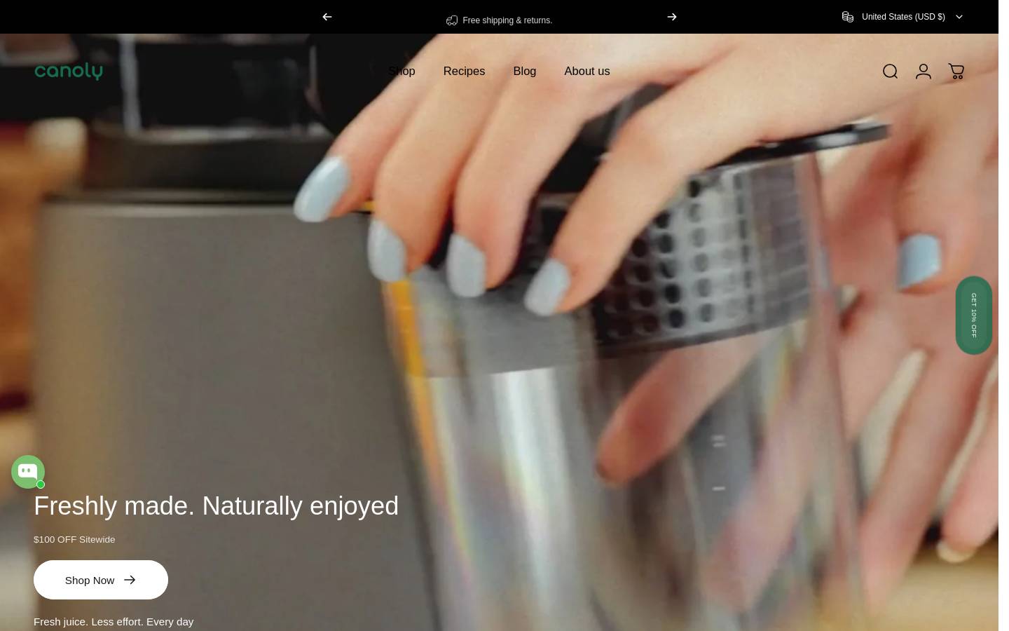 Canoly homepage screenshot