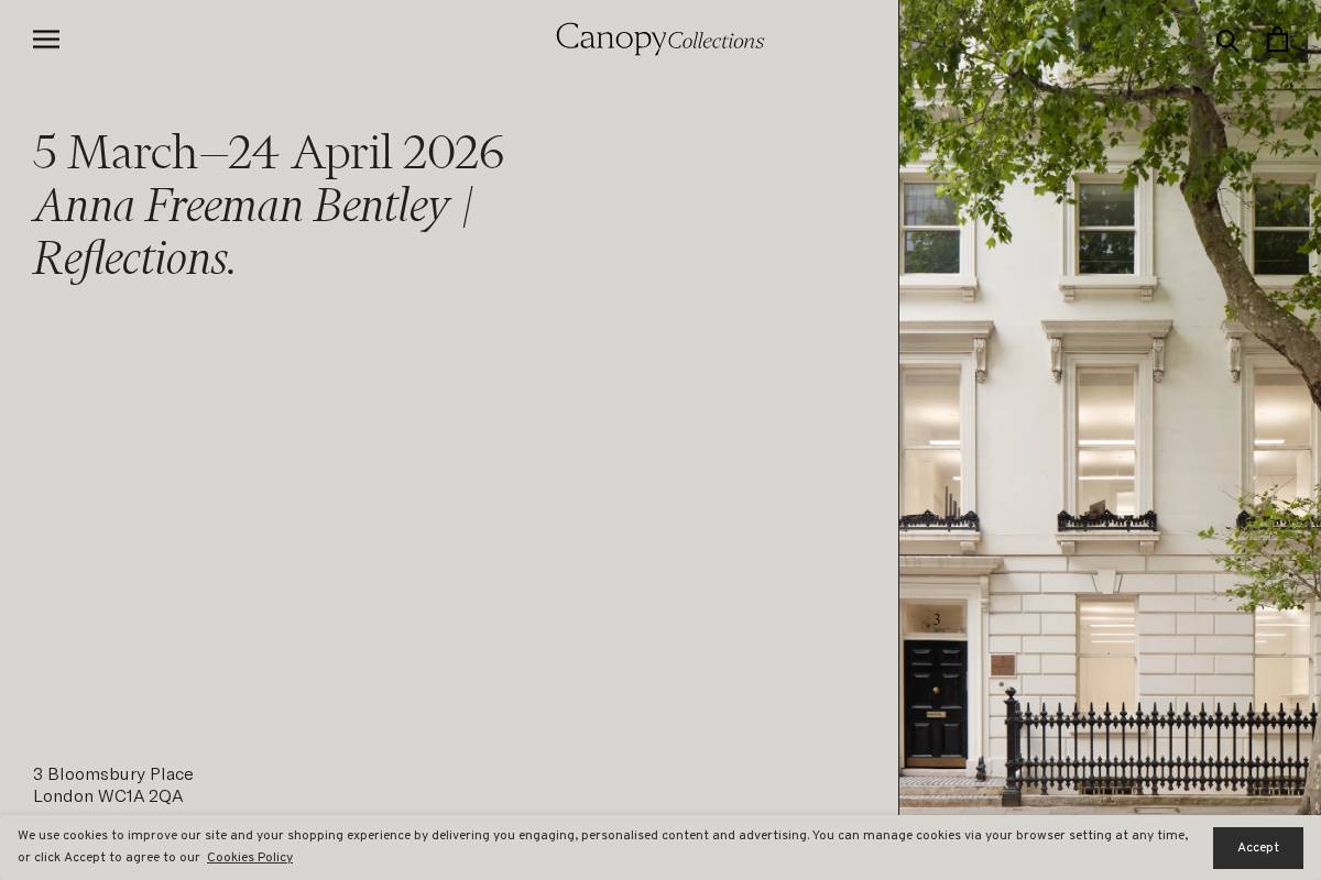 Canopy Collections homepage screenshot