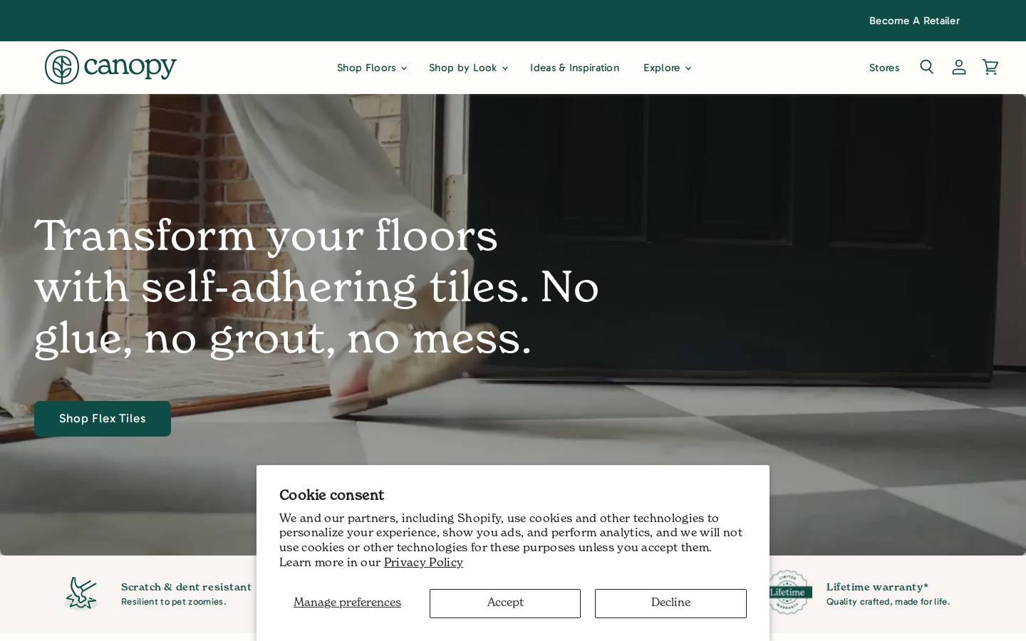 canopyfloors.com homepage screenshot