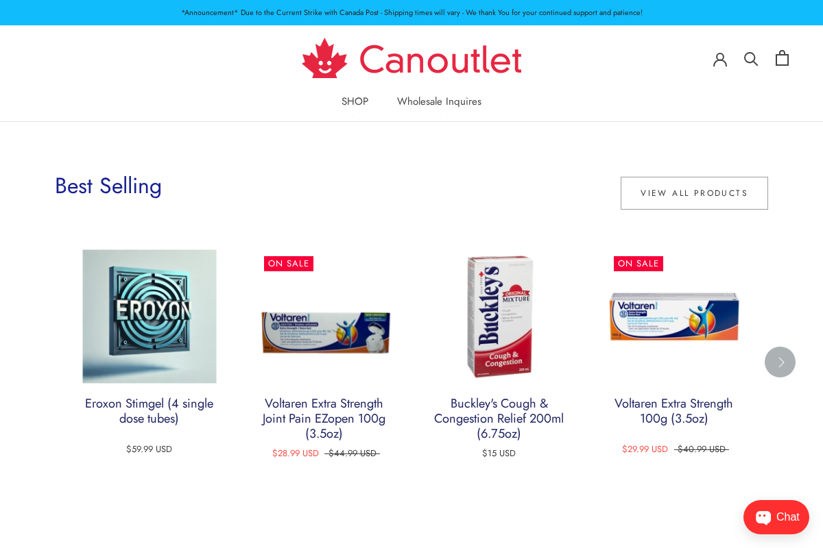Canoutlet.com homepage screenshot