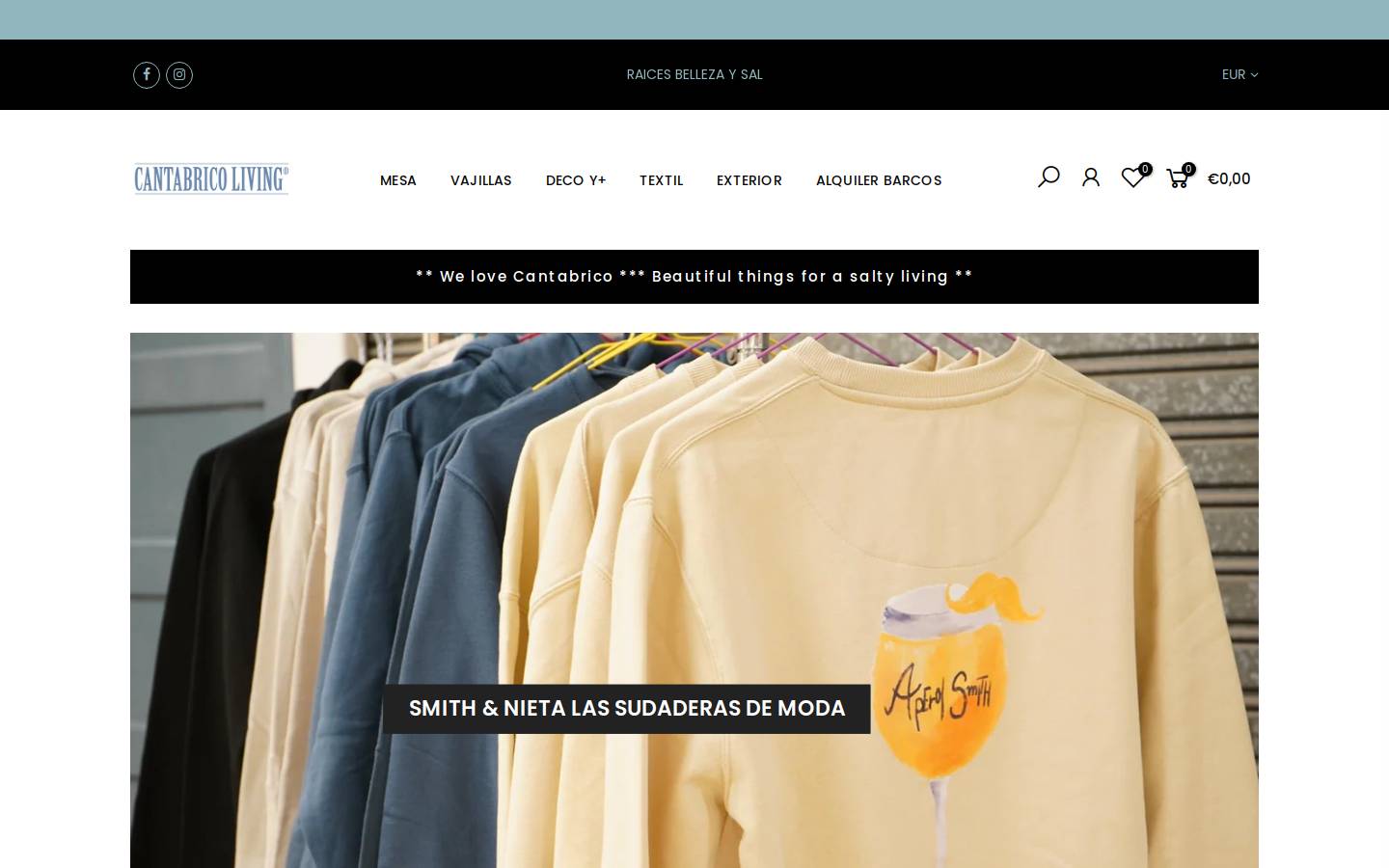 cantabricoliving.com homepage screenshot