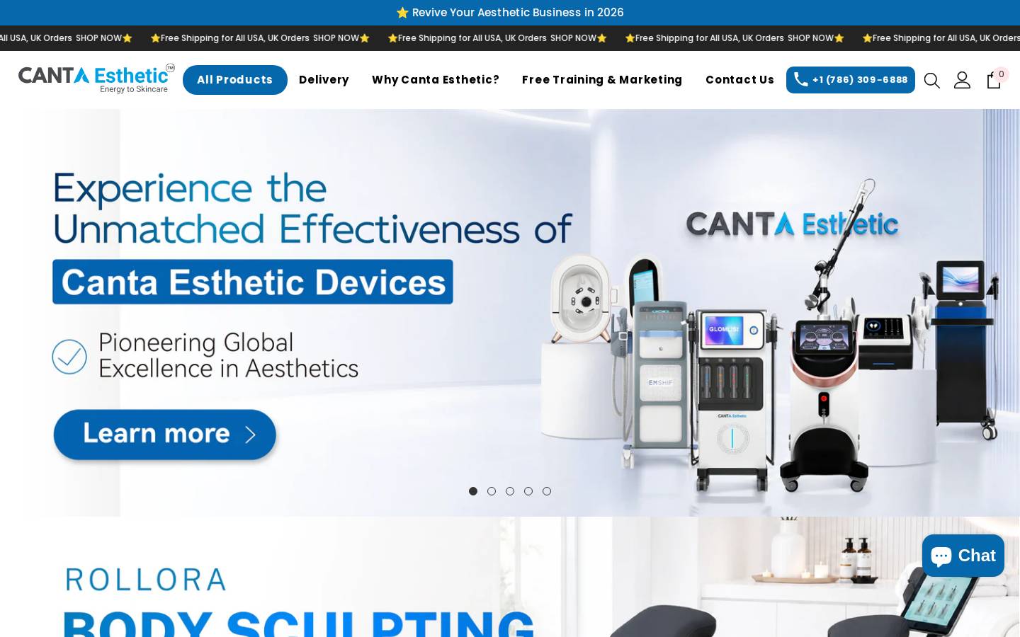 Canta Esthetic homepage screenshot