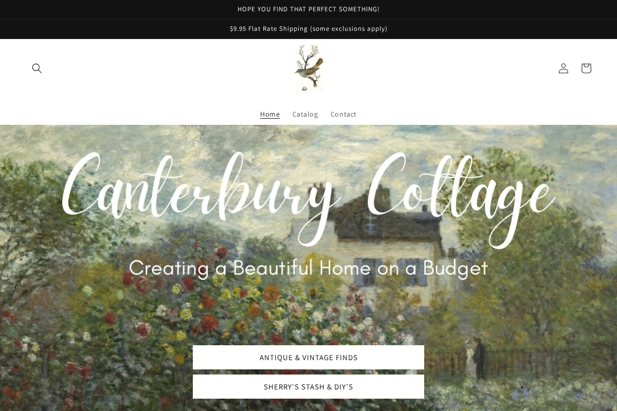 Canterbury Cottage homepage screenshot