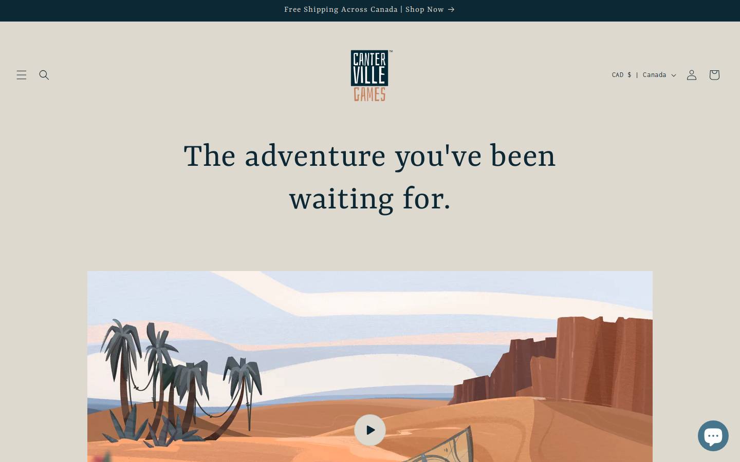 cantervillegames.com homepage screenshot