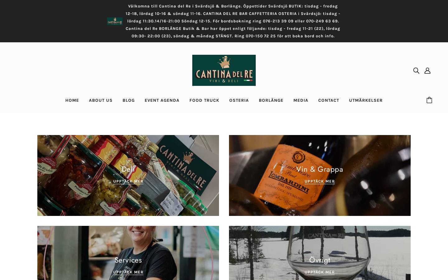 cantinadelre.se homepage screenshot
