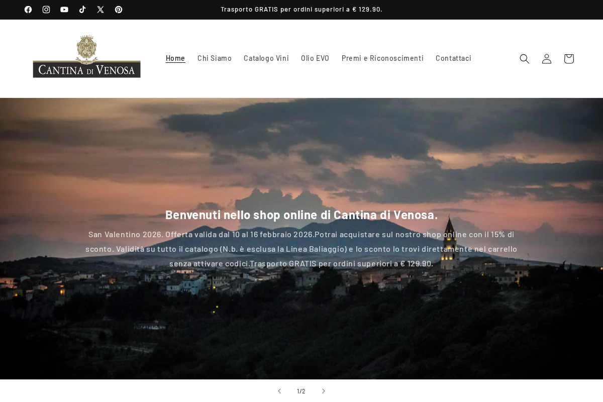 Cantina di Venosa homepage screenshot