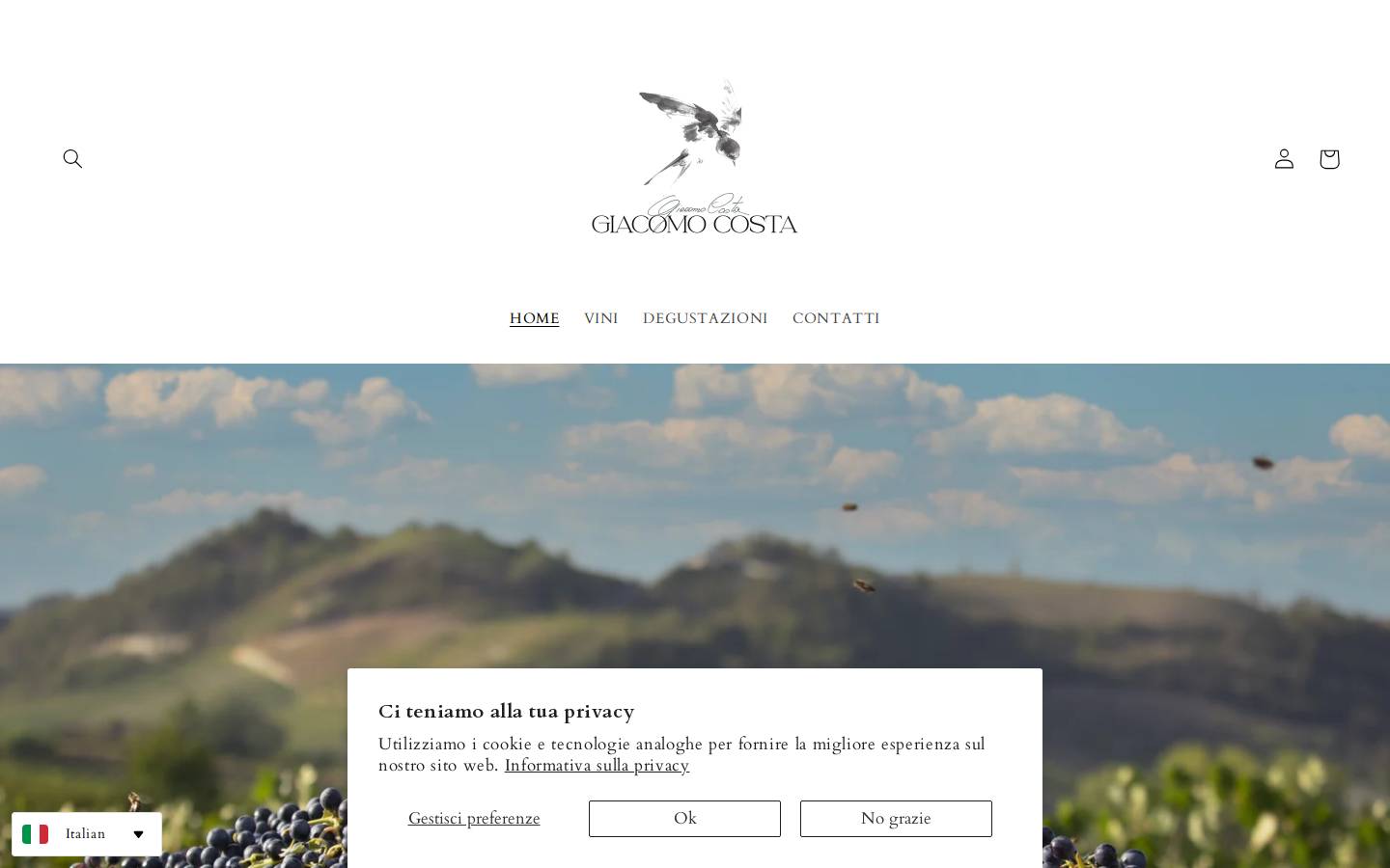 cantinagiacomocosta.it homepage screenshot