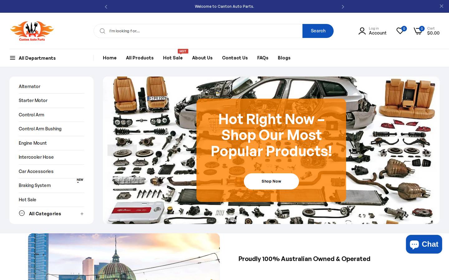 cantonautoparts.com.au homepage screenshot