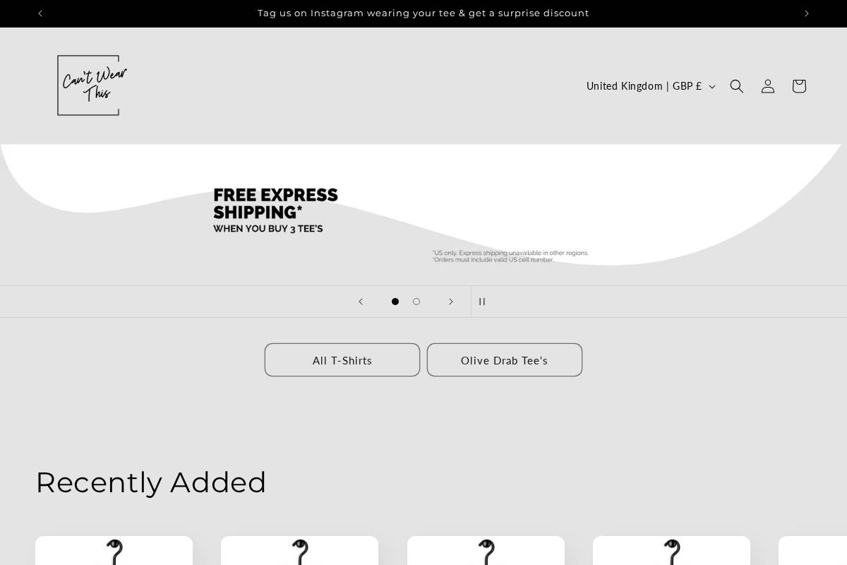 cantwearthis.com homepage screenshot
