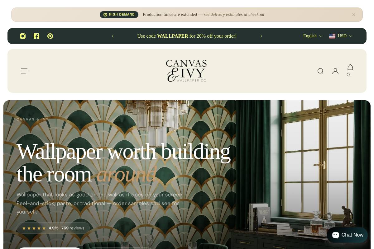 canvasandivy.com homepage screenshot