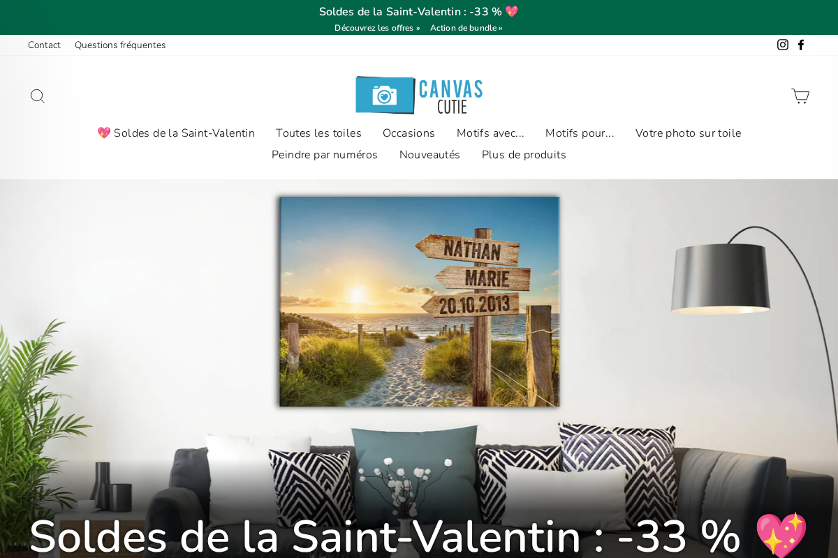 CanvasCutie.fr homepage screenshot