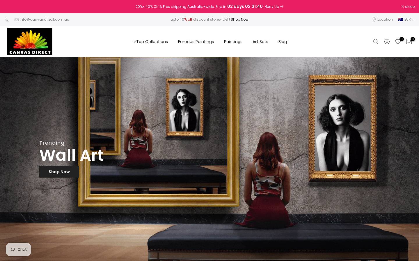 Canvasdirect homepage screenshot