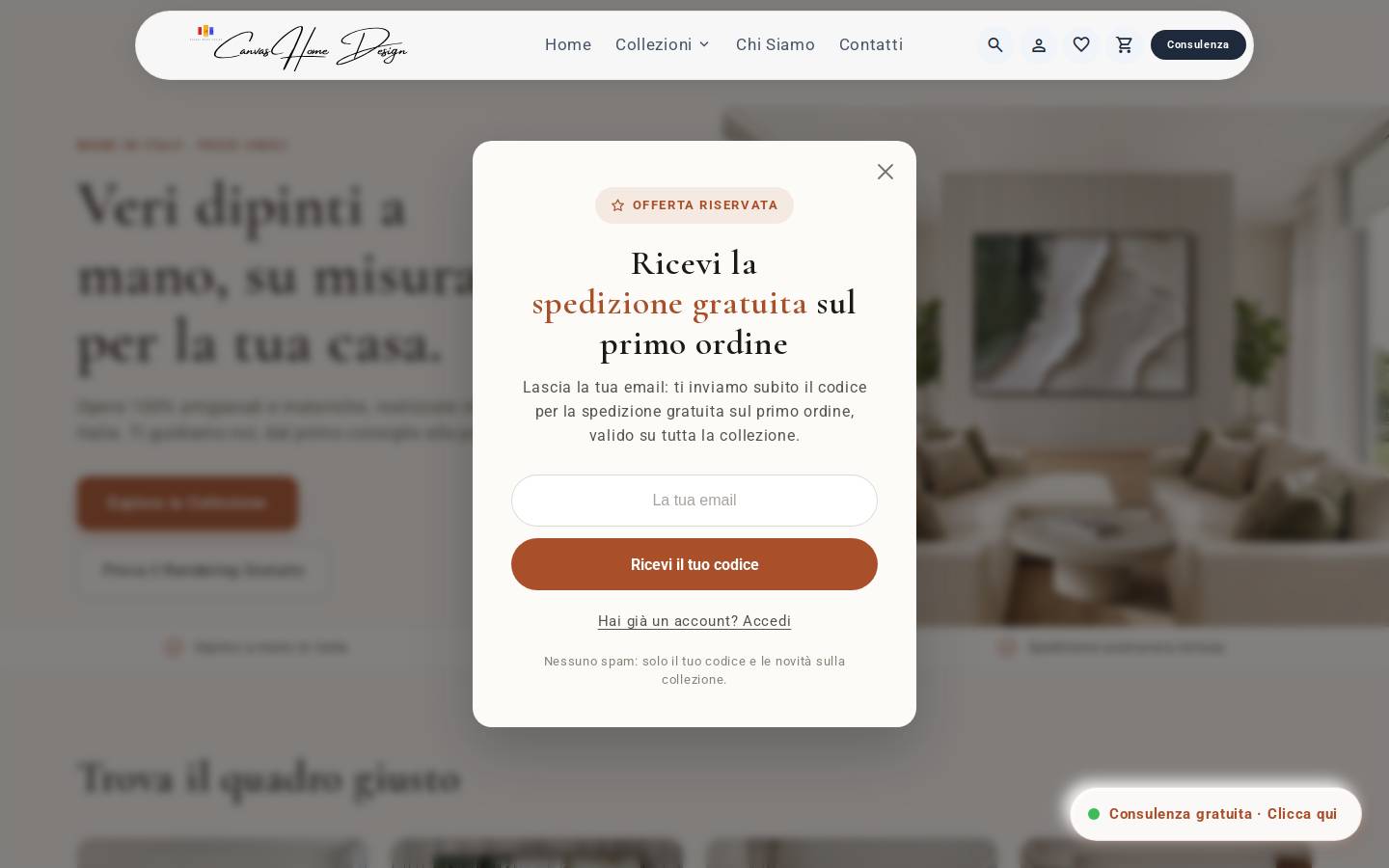 Canvas Home Design homepage screenshot