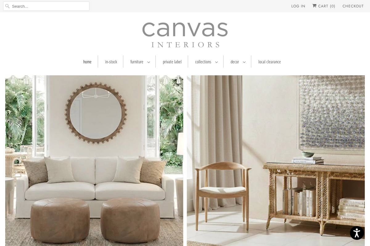 canvasinteriors.com homepage screenshot