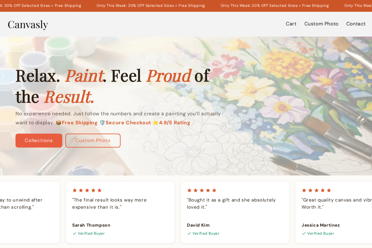 canvasly.art homepage screenshot