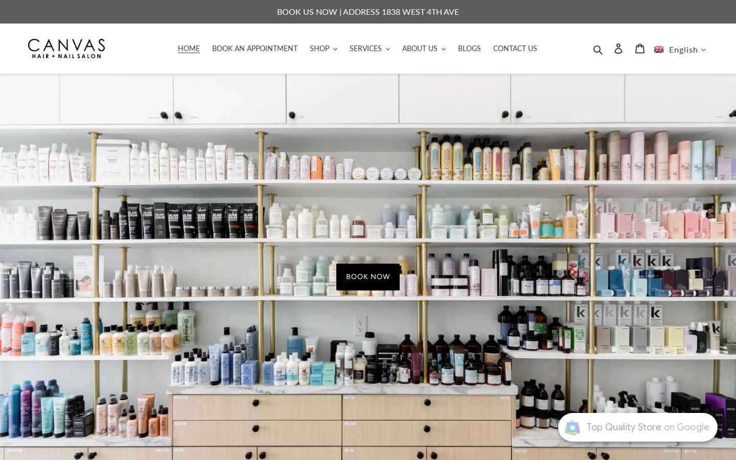 canvassalon.ca homepage screenshot