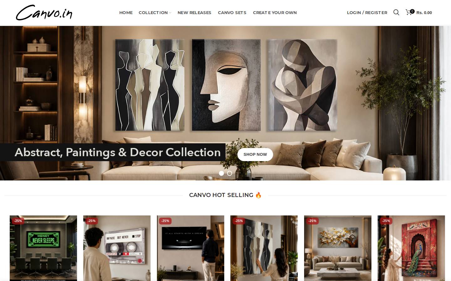 canvo.in homepage screenshot