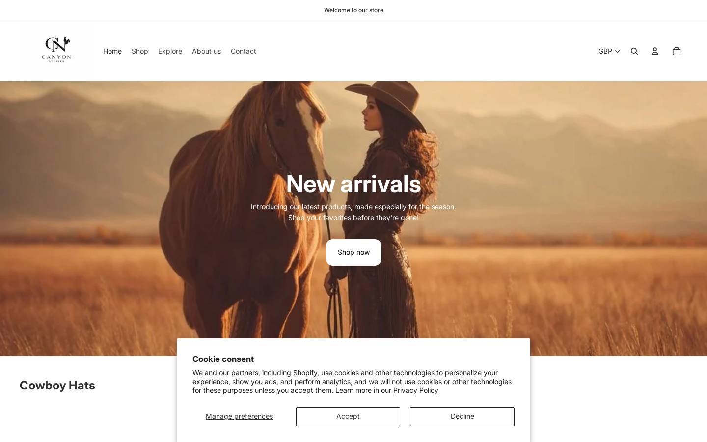 canyonatelier.com homepage screenshot