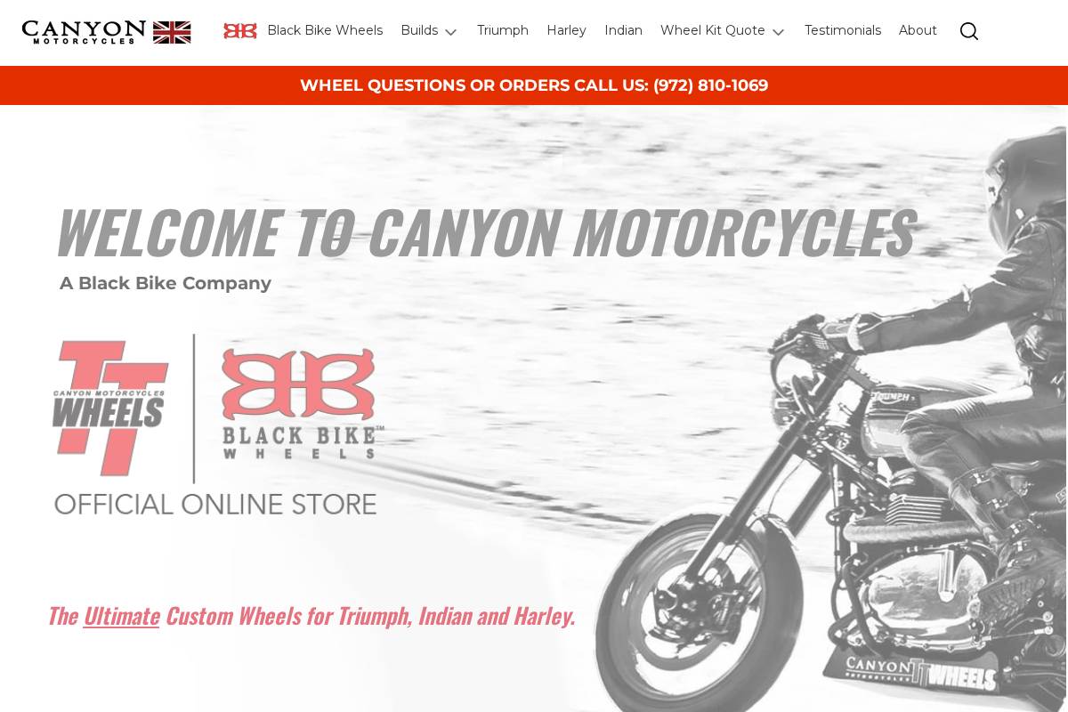 canyonmotorcycles.com homepage screenshot