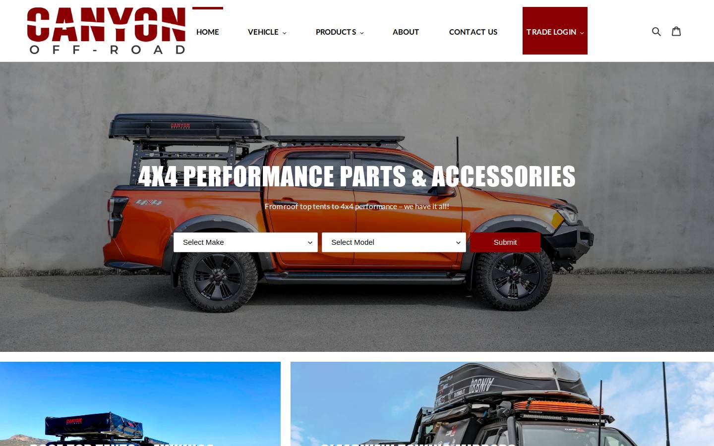 canyonoffroad.com.au homepage screenshot