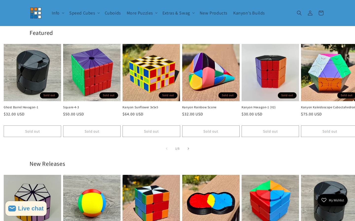 canyonscubes.com homepage screenshot