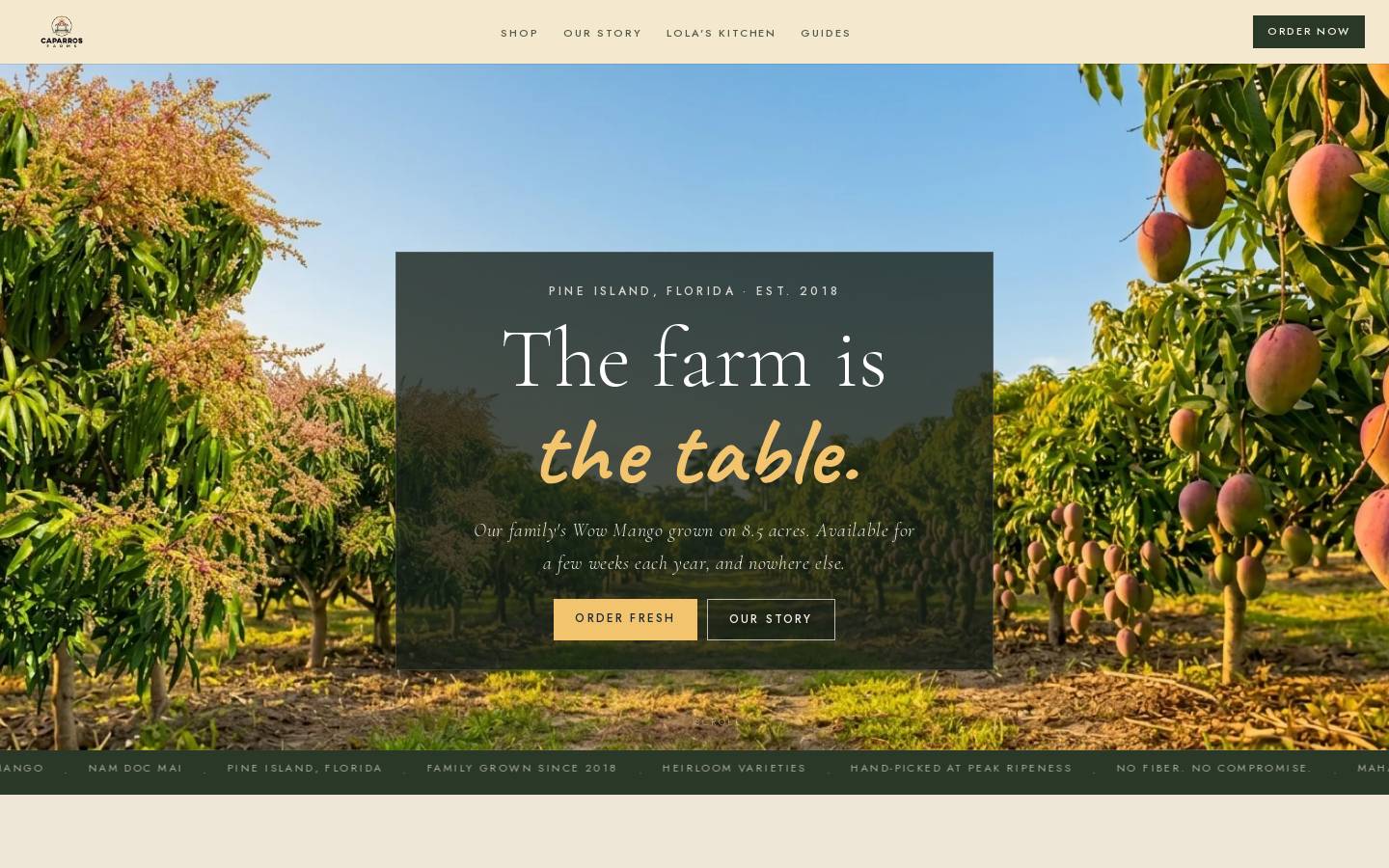 caparrosfarms.com homepage screenshot