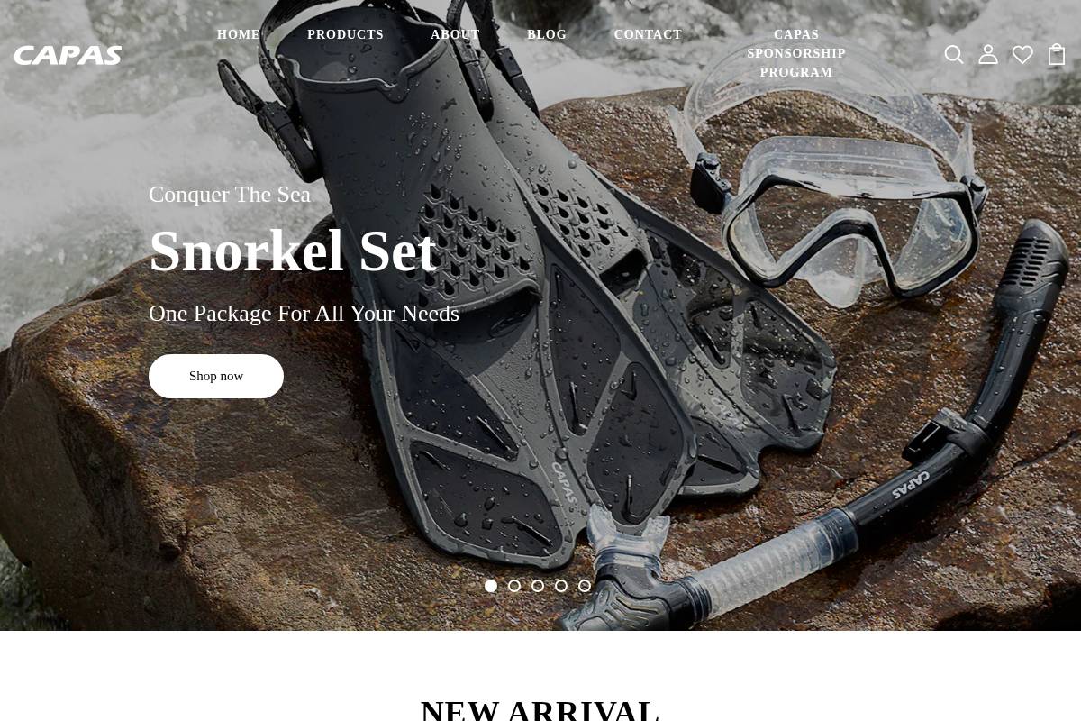 CAPAS Official Store homepage screenshot