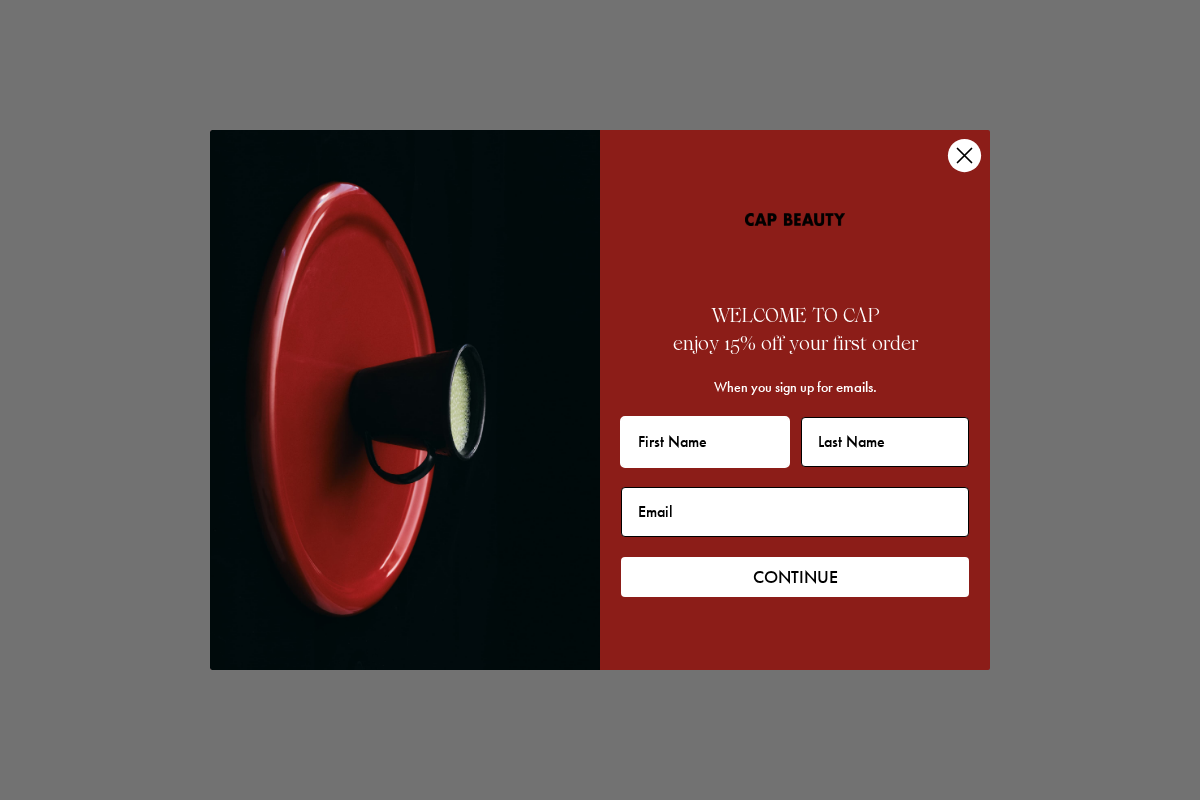 CAP Beauty homepage screenshot