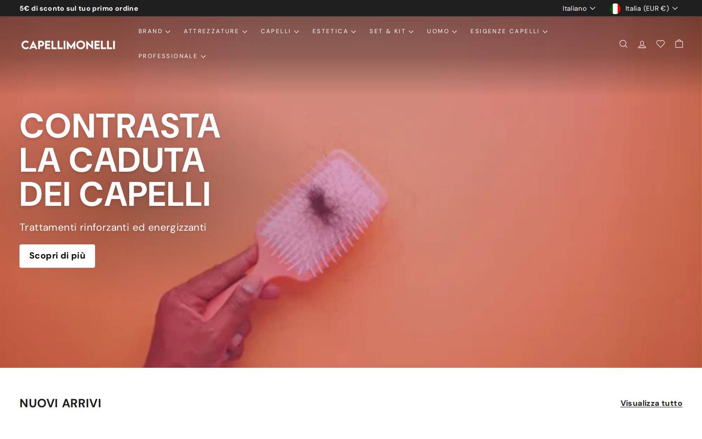 Capelli Monelli homepage screenshot