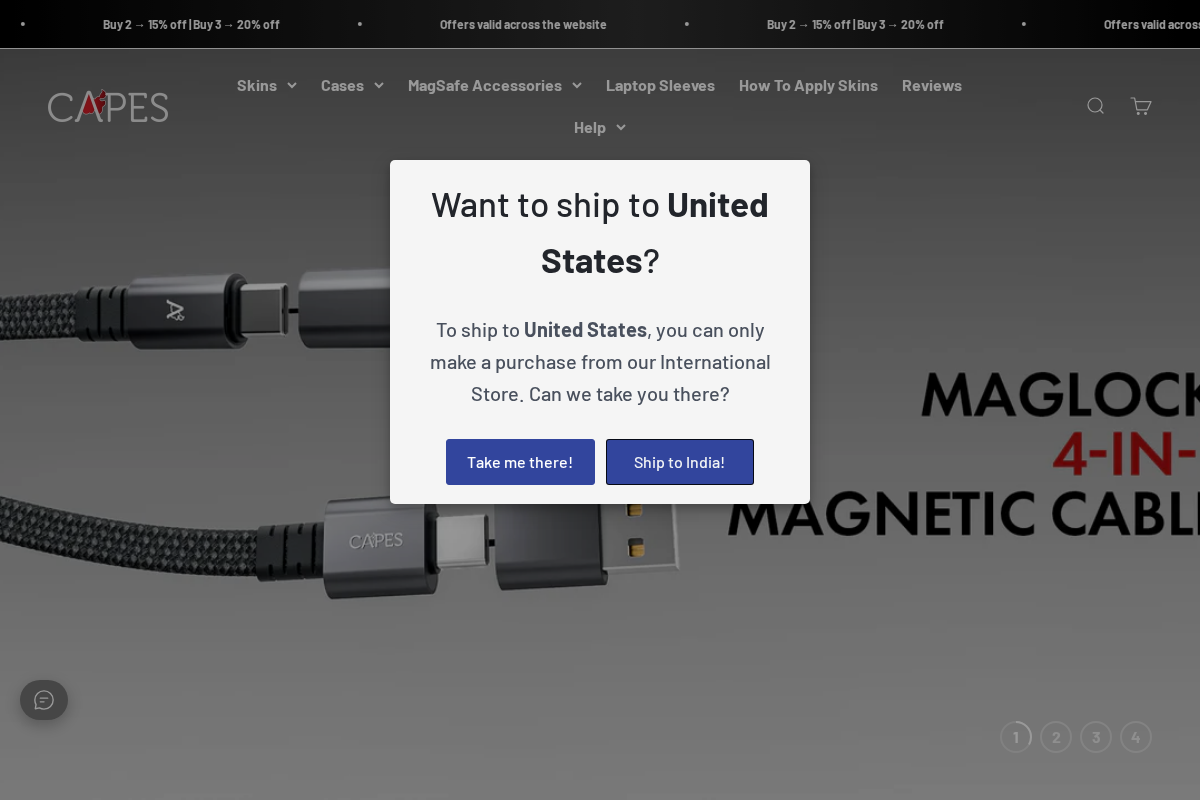 Capes India homepage screenshot